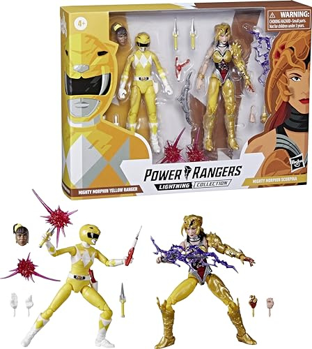 Power Rangers Lightning Collection Mighty Morphin Yellow Ranger Vs. Scorpina 2er-Pack | Power Rangers Lightning Collection Actionfigur Battle Pack Wave 2, 15,2 cm, Yellow Ranger Vs. Scorpina
