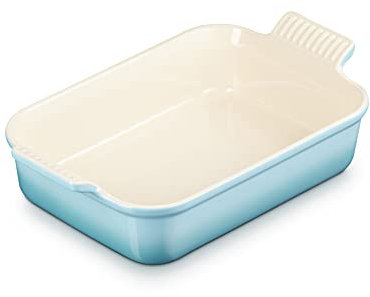 Le Creuset Bandeja rectangular Heritage de cerámica de gres, 26 cm, 2.4 L, Caribe, 71102261700001