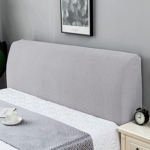 Stretch Kopfteilbezug für Bett - Dehnbare Saubdichte Schutzhülle, Husse, Abdeckung Cover für Gepolsterte Schlafzimmer Kopfteil, 130-170cm Hellgrau