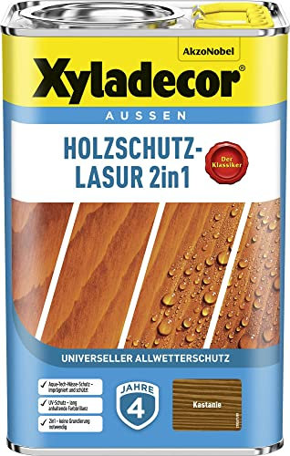 Xyladecor Holzschutz-Lasur 2 in 1, kastanie, 4L