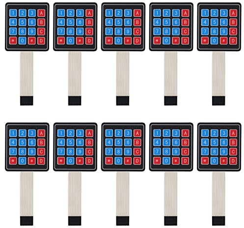 10 piezas 4 x 4 matriz matriz de membrana teclado teclado teclado 16 teclas matriz matriz interruptor de membrana 8 pines teclado microcontrolador