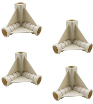 Follde Palo a 3 vie da 16 mm per tenda da coltivazione di piante, raccordi per tubi in PVC per costruire connettori resistenti per serre, mobili e tende, 4 pezzi