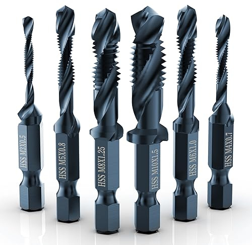 THINKWORK 3-in-1 Metric Combination Drill Tap & Tap Bit Set