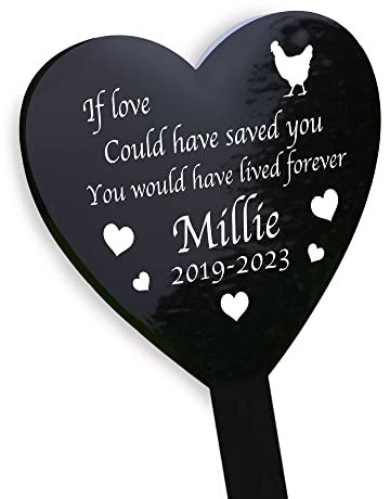 Red Ocean PERSONALISED Chicken Memorial Outdoor Garden Grave Stake Pet Memorial Gifts Keepsake Memorial Garden Sign