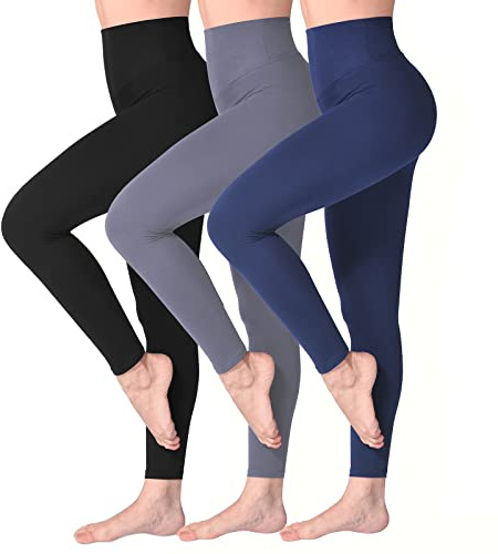 SINOPHANT Damleggings med hög midja, ogenomskinliga leggings med magkontroll för träning, yoga och gym, L-XL