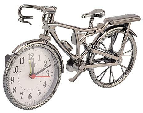 Pwshymi Orologio da Scrivania per Bici, Sveglia da Tavolo Vintage Alimentata a Batteria Ornamento Artistico Compatto Decorativo Realistico per la Casa per Il Dormitorio