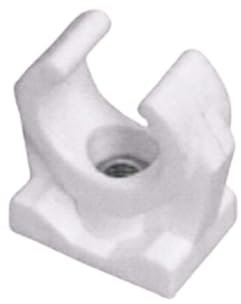 10 clip per tubi, in plastica, colore bianco, con manicotto in metallo, 35 mm