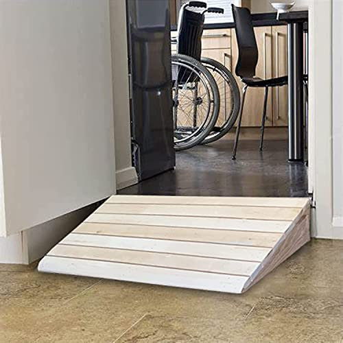 BKEKM Rollstuhlrampe Robuste Rollstuhlrampe aus massivem Holz, rutschfeste Schwellenrampe, Hauseingang, Tür, Scooter-Rampe für Auto-Handicap-Rampen Anti-Rutsch