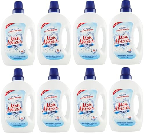 8er-Pack FELCE AZZURRA Mon Amour Fresh Blue Detersivo, Flüssigwaschmittel 26 Wäschen 1,560L