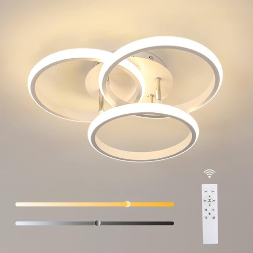 Comely Plafoniera LED Soffitto 40CM Dimmerabile, 42W 4500LM Lampada da Soffitto Bianca Moderna, Plafoniera Camera da Letto Rotondo Regolabile 3000-6500K per Cucina, Soggiorno, Balcone