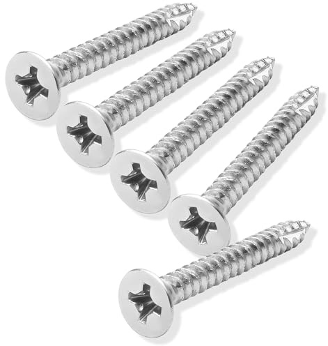 Cauldham Chrome Wood Screws #9 x 1-1/2 Inch for Door Hinges - 25 Pack