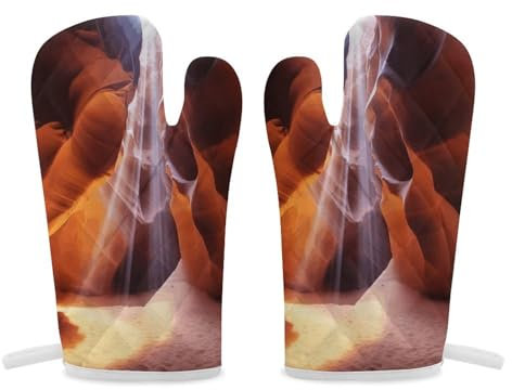 Thermal Gloves, Antelope Canyon Print Heat Resistant Gloves Oven Mitts Kitchen Gloves Cooking Gloves Microwave Gloves