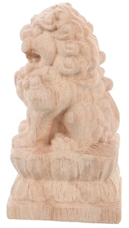 Alipis décoration de Balustrade de Statue de Animal de Compagnie de thé de décor Chinois décoration de Bureau décor sculpté en Bois de en Bois de Beige