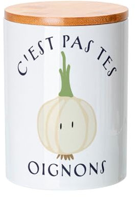 Fabulous Vaso in ceramica con coperchio in bambù, non è la tua espressione di cipolle - 739 ml (25 once) - Barattolo
