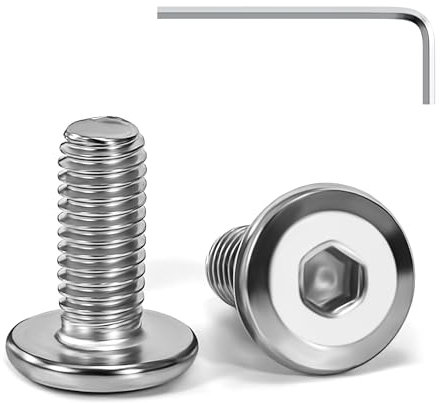 Tunejoy Tornillos de Cabeza Plana M5 x 12 mm Tornillo de Cabeza Hexagonal de Acero Inoxidable A2 V2A Perno de Muebles con llave Allen Rosca Completa 20 Piezas