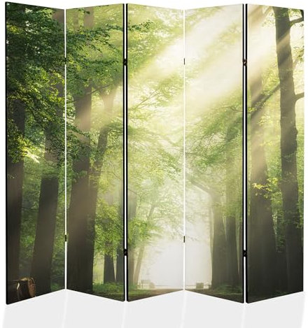 framed concept - Paravent Raumteiler Holz 225x172 cm, 5-teilig einseitig, Sichtschutzwand