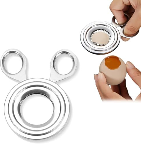 Abridor de Cáscara de Huevo en Acero Inoxidable, Herramienta Rápida para Huevos Crudos/Cocidos, Abridor de Huevos Pelador Huevos Cocidos