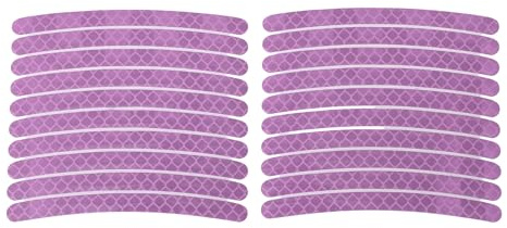 Partuto 20Pcs Arco Rueda Llanta Pegatinas Coche Rueda Llanta Cintas Decoración Pegatinas para 14-22, Taro Morado Reflectante PET