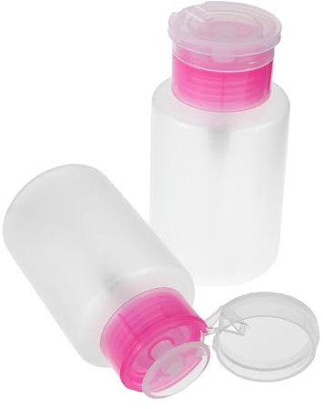 SHERCHPRY 2pcs Nail Polish Remover Pump Bottle Travel Press Bottle Makeup Cleansing Water Dispenser Refillable
