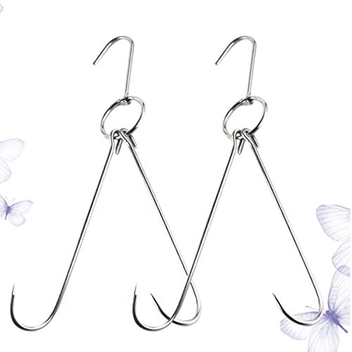 Mobestech 2 Pezzi Ganci per Carne Acciaio Inossidabile Gancio per Appendi Carne per Affumicatura