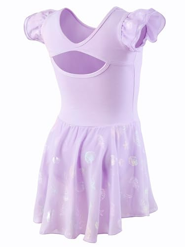 Ballettkleidung Mädchen Ballettkleid Kurzarm Balletttrikot mit Rock Tütü