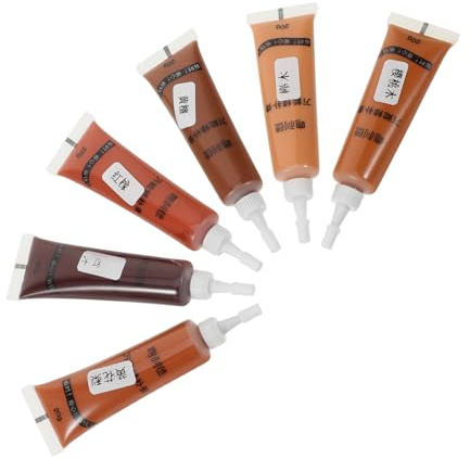 iplusmile Pâte de Réparation pour Bois 6 Pièces pour Sols et Portes, Pâte Réparatrice pour Rayures, Remplissage des Imperfections Finition Lisse, Outil Pratique pour Meubles