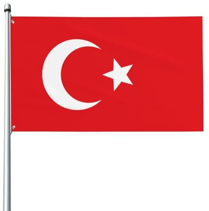 Bandiera della Turchia. Bandiera da giardino per esterni, 0,9 x 1,5 m, striscione in poliestere con stampa vivida, facile da appendere per patio, feste, campeggio
