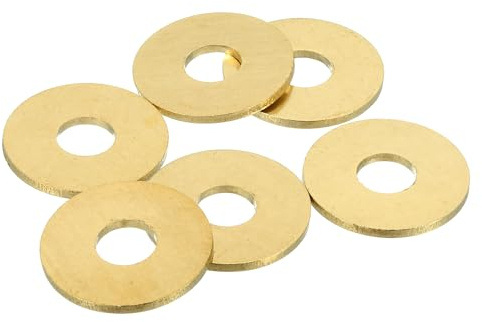 QUARKZMAN 6 Piezas Arandelas Planas Latón M10 10mm ID 30mm OD 2mm Grosor | Kit Arandelas Cobre, Para Tornillos, Para Reparación Maquinaria Y Construcción