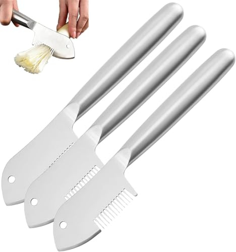 Pelapatate multiuso per julienne, in acciaio inox, facile e veloce, per tagliare verdure e julienne, con comodo manico e foro per appenderlo, resistente alla ruggine, lavabile in lavastoviglie (3
