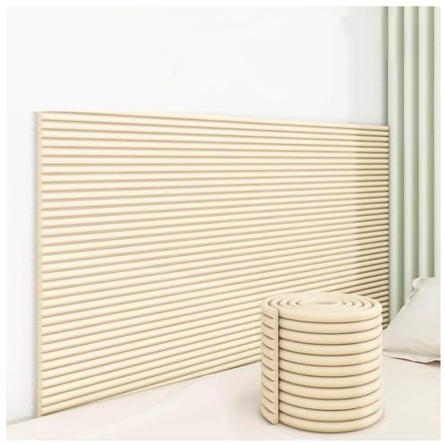 Générique Panneaux muraux rembourrés 7,9 x 78,7, Panneau Auto-adhésif 3D Anti-Collision et insonorisant, Coussin rembourré Anti-Collision pour Chambre/Salle de Jeux/tête de lit (#10, 2 Roll)