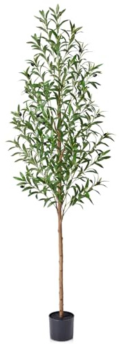 Verinatural Artificial Olive Tree 180cm Tall Faux Plant - Realistic Green Silk Leaves with Black Pot for Home Office Floor Decor - Large Artificial Tree for Living Room Indoors Outdoors Decorative
