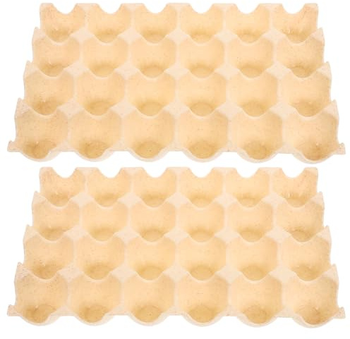 Lurrose Scatola per Uova da Frigorifero 24 Scomparti Beige, Contenitore Riutilizzabile per Uova Piccole, Medie e Grandi, Organizer per Conservazione e Trasporto Domestico