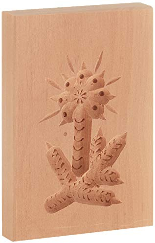 Holz Prägeform Zweig mit Kerze ca. 5,5 x 8 cm