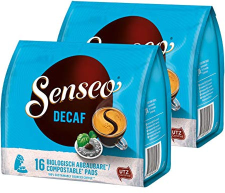 Senseo Décaféiné, Nouveaux Design, Lot de 2, 2 x 16 Dosettes de Café