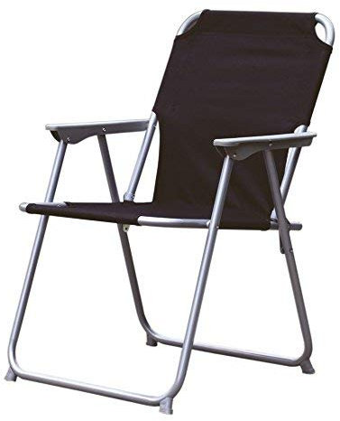 Spetebo Piccolo Campingstuhl - schwarz - klassischer Gartenstuhl zum Zusammenklappen - Camping Garten Angel Stand Falt Klapp Stuhl