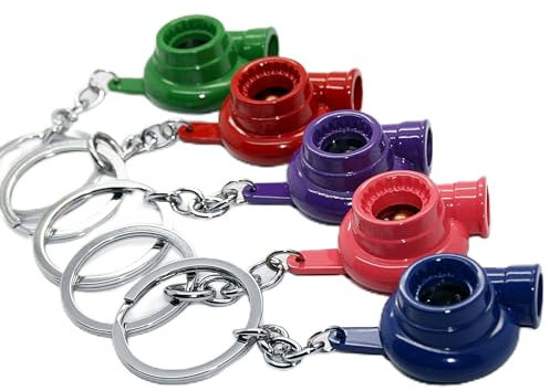 LED-Mafia Schlüsselanhänger - Turbo - blau rot grün pink Lila Turbolader Metall Auto Boost Anhänger Schlüssel (blau)