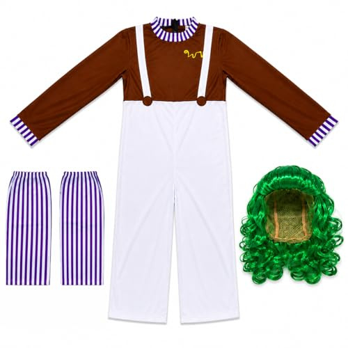 Morph Braun fabrik arbetarkostym män, dvärgkostym män, dvärgkostym män, kostym karneval män XL