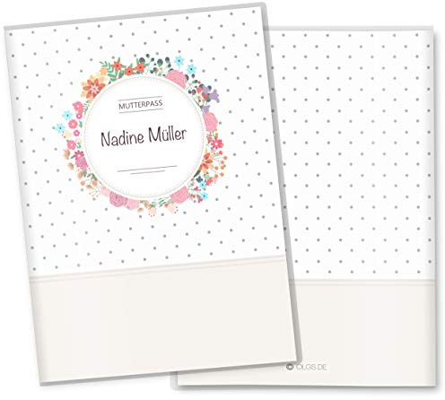 OLGS Mutterpasshülle 3-teilig personalisiert Mommy Love Dots | Baby Schwangerschaft Geschenkidee Schutzhülle für den Mutterpass | Für werdende Mütter (Mutterpass personalisiert, ohne Motiv)