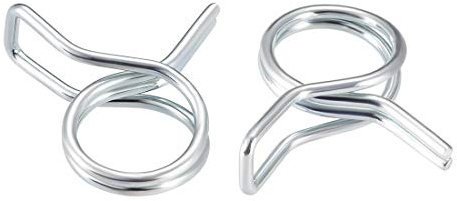 uxcell Double Wire Spring Hose Clamp 9mm Inner Dia Fit 9.5-10.5mm OD Hose Fuel Line Silicone Tube Spring Clips Zinc Plated 10Pcs