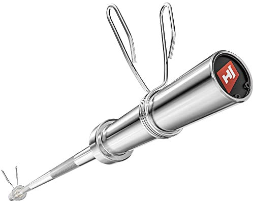 Hop-Sport Olympia Langhantelstange 165 cm (50 mm) mit Federverschlüssen, Verchromter Vollstahl, Für Fitness-Enthusiasten & Home-Gym-Besitzer, 320 kg Max. Belastbarkeit