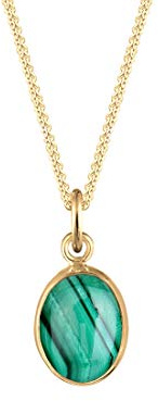Elli Halskette Damen Edelstein Anhänger mit Malachit 925 Silber