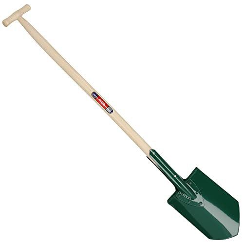 KADAX Spaten, Gärtnerspaten zum Graben, Gartenschaufel mit Holzstiel, Schaufel, Grabschaufel, Grabspaten für Garten, Harte, steinige Böden, Pflanzspaten, Gartenspaten aus Metall (Spitz, T-Griff)