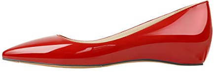 MissHeel Womens Flat Pumps Slip On Detail Loafers Ladies Ballet Ballerina Dolly Shoes Red Size 10