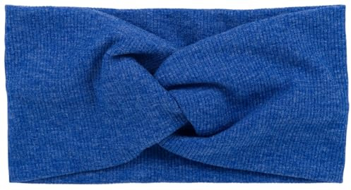 styleBREAKER Damen Haarband in Feinripp Optik mit Schleife, Twist Knoten, Stirnband, Headband 04026009, Farbe:Blau meliert