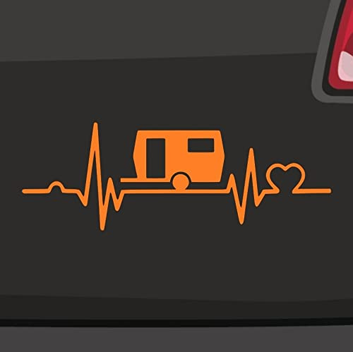 Herzschlag Wohnwagen -6 Größen 21 Farben- Camper Aufkleber Urlaub Ferien Trailer