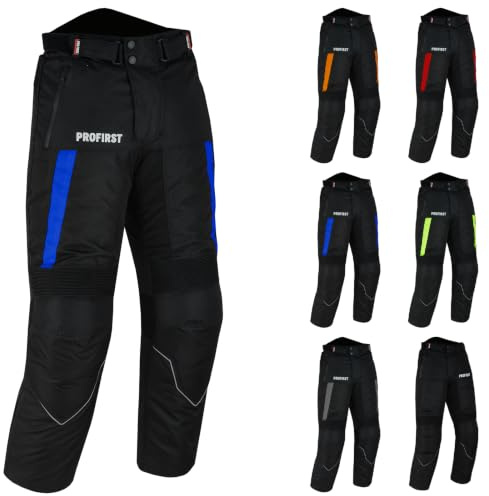 PROFIRST Men's Motorcycle Trousers CE AA Armoured Protections Waterproof 600D Cordura Motorbike Pants with Thermal Lining