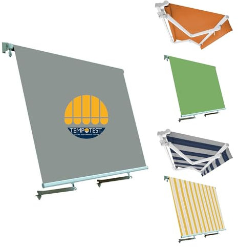 Telo Tenda da Sole per Esterno Ricambio in Tessuto Tempotest Para’ PVC Termosaldato in diversi Colori e Misure. Telo Per Tende Esterne con Tondini (L. DA 147 CM A 294 CM, H. DA 1 CM A 150 CM)