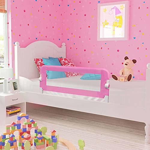 ZEYUAN KleinBaby-Bettschutzgitter, Rausfallschutz Bett, Bettgitter Rausfallschutz, Rausfallschutz Babybett, Bettumrandung Babybett, Rosa 120x42 cm Polyester