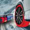 CARALL Calze da Neve per Auto, Omologate EN 16662-1 2020, Montaggio Facile in 2 Minuti, 6 Misure Disponibili (XL), Rosso