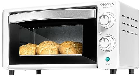 Cecotec Forno da tavolo Bake&Toast 1090 White, 10 l, 1000 W, timer 60 min, temperatura regolabile fino a 230 °C, teglia, griglia e pinze.